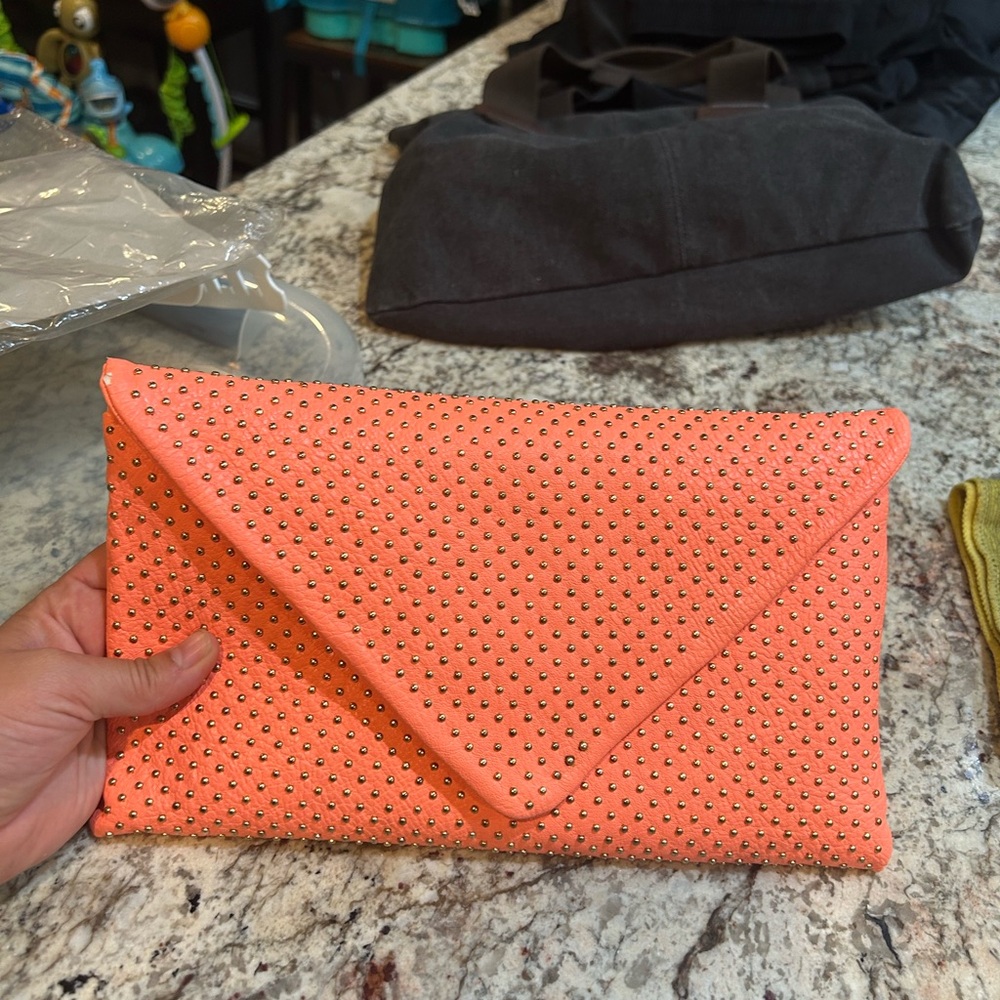 JustFab Orange Studded Crossbody Bag